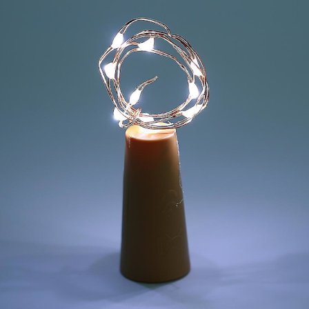 50cm 10 LED-lampor Koppartråd Korkformad LED Nattlampa Sträng