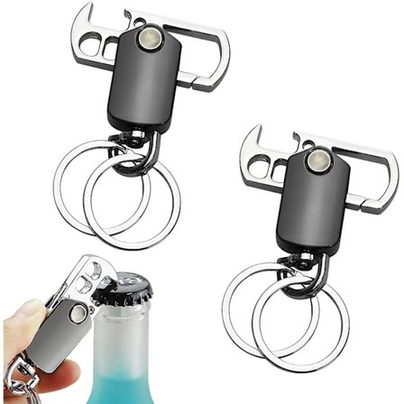 2 stk Personlige Nøkkelringer i Metall for Menn, Fingertuppflaskeåpner / Spinner
