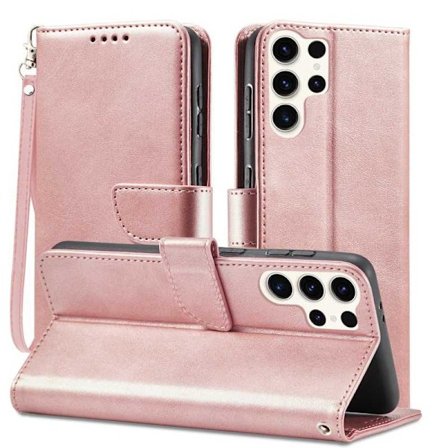 Plånboksfodral Konstskinn 4-FACK Samsung S24 Ultra - Rosenguld