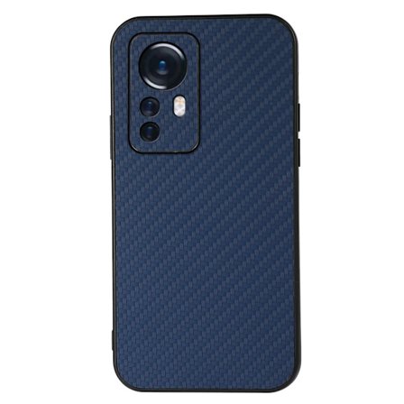SKALO Xiaomi 12 Pro Carbon Fiber TPU-skal - Blå