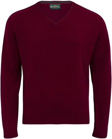 Alan Paine Streetly V-Neck Pullover Bordeaux