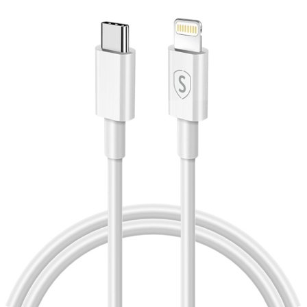SiGN USB-C till Lightning Kabel 2.4A, 1m - Vit