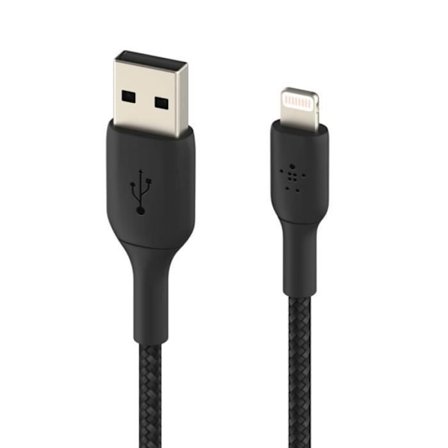 USB-kabel till Lightning - BELKIN - 1m - Flätad Nylon - 18W Laddning - Databasöverföring