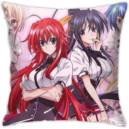 Rias Gremory Fashion High School Dxd Anime Örngott Mjuk Kudde Med Dold Dragkedja För Soffa Sovrum Heminredning Cover 18"x18"