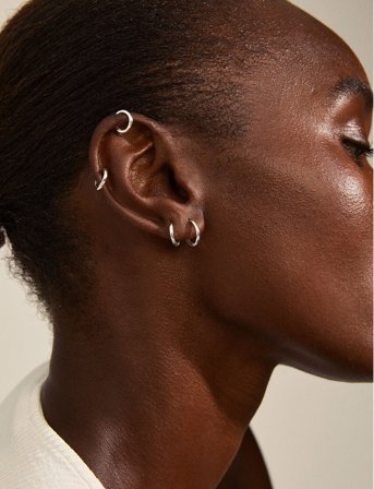 Pilgrim Ariella Recycled Hoop Earrings 2-In-1 Set - Silver - ONE SIZE