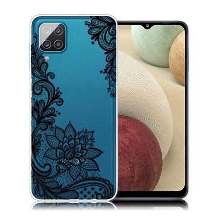 Deco Samsung Galaxy A12 5G kotelot - Pitsi Kukka Black