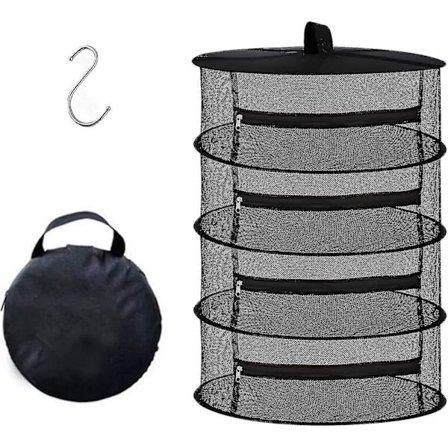 Tørrenet - 4 Lags Hængende Mesh Tørrenet Til Urte Tørring, Græs Tørrenet Med Lynlåse - 45cm/60cm