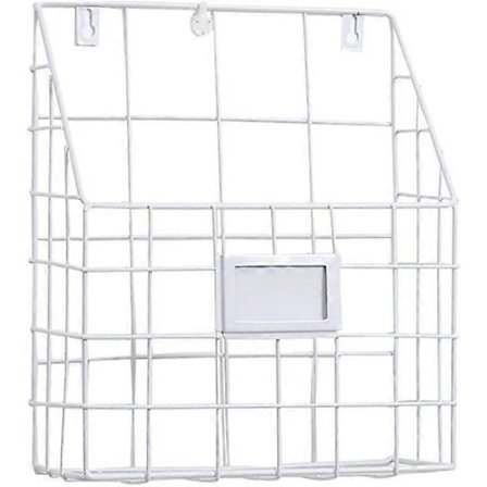 1 st Metall Tidningsställ/Magasinställ för Kontor och Entré (Vit)