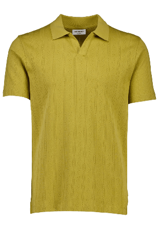 Lindbergh Jacquard V-neck Polo shirt T-shirts Herr Grå L
