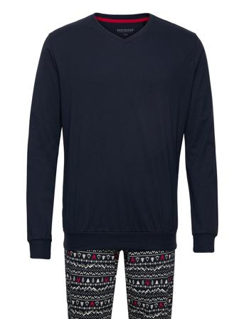 Pyjama Long Navy Schiesser
