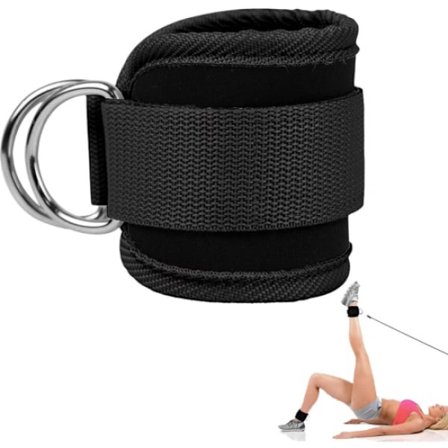 Ankelstropp for styrketrening med kabelmaskin svart
