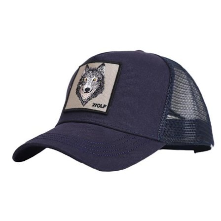 Black Panther Mesh Keps Baseball Keps Trucker Keps-Wolf-Navy