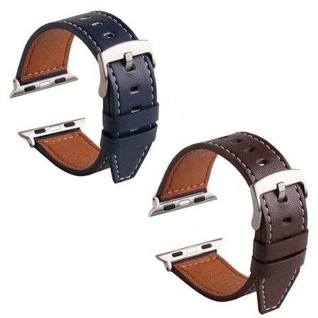 2 st läderklockarmband för applewatch watch3456 se Quick