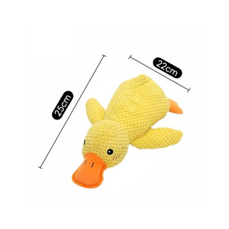 Anti-stress hundelegetøj - Gul pivelyd - Interaktivt hundelegetøj - Anti-stress legetøj til små hunde og hvalpe - And, hundelegetøj