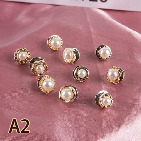10 st knapp brosch Set Fashion Pearl Rhinestones Pin Coat Clot A2