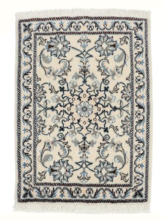 Hand Knotted Nain Rug 60X83 Wool Dark Grey/White Small