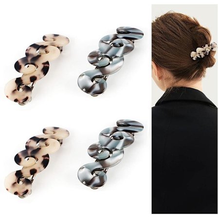Hårnål 4 stk Hår Hårklemme Flad Klo Klemme Stærkt Greb Retro til Tykt og Tyndt Hår til Hestehaler Knolde og Fletninger til Sammenkomster Møder Udgang