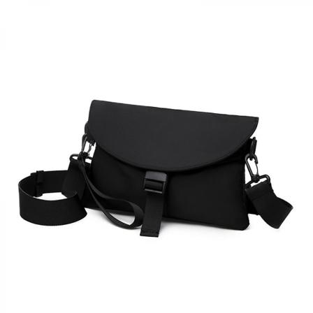 Crossbody yhden olkapään pieni laukku, suuri tilavuus neliönmuotoinen matkapuhelinlaukku vyötärölaukku (musta)