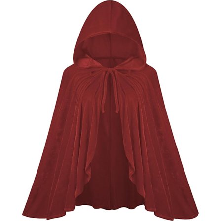 Rödluvan Cape i sammet, vinröd 60 cm, Halloween Jul Cosplay Party Fancy Cape Kostym Cloak