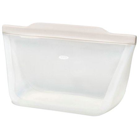 OXO Gjenbrukbar stående silikonpose 1,89 liter' - 'TransparentHvit