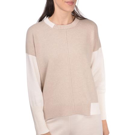 Paolo Fiorillo Capri, Round-neck Knitwear Beżowy, Kobieta, Rozmiar: M