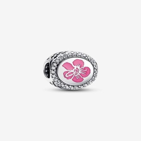 Pandora - Hawaii Hibiskusblomma Berlock - Sterlingsilver