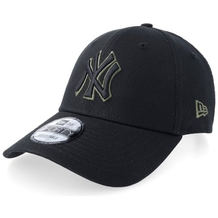 New Era - MLB - Black - adjustable - Cap - New York Yankees Team Outline 9FORTY Black Adjustable - Hatstore