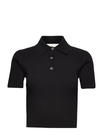Eco Polo Button Top T-shirts & Tops Polos Svart Michael Kors