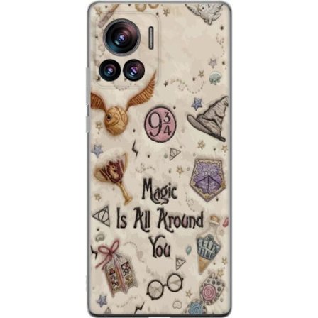 Yhteensopiva Puhelinkuori Motorola Motorola Edge 30 Ultra Kirjailtu taianomainen kuvaus, jossa on symboleja, lainauksia ja satumaailmaa, joka on inspi