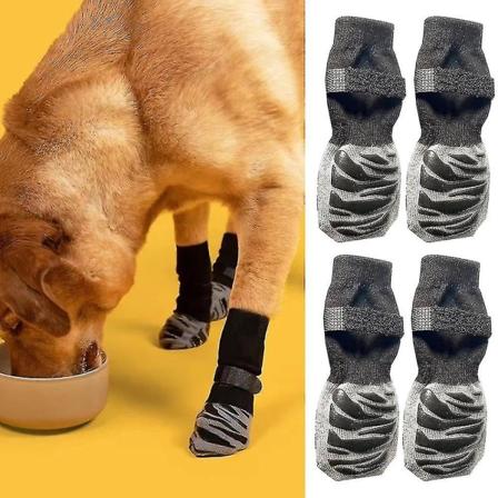 4 st halkfria strumpor för hundar, tasskydd mot slickning och halkning, idealiska för hundtasskydd för parkettgolv Stripe L