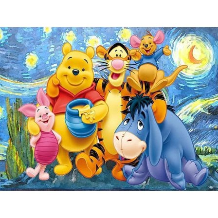 Timanttimaalaus - Maala numeroiden mukaan Timanttiseinäkoriste - Nalle Puh Käsintehty lahja lapsille