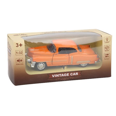 36 Legering Simulering Dra Tillbaka Bil Leksak med Ljud och Ljus Klassisk Orange Barnpresent
