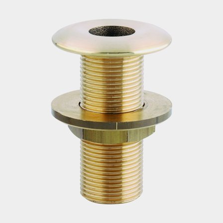 Threaded through-hull fitting Maestrini Through Hull Outlet, brass, domed, 3/8" G (BSP)