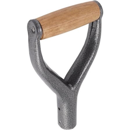 Kraftværktøjshåndtag, Spadehåndtag Y-format 12,22 Tommer Spadhåndtag med Indvendig Diameter med Trægreb til Havegraveværktøj (Sølv)