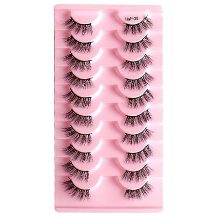 Naturlige Halve Vipper Korte Buskete Kunstige Mink Vipper Falske Vipper 10 Par