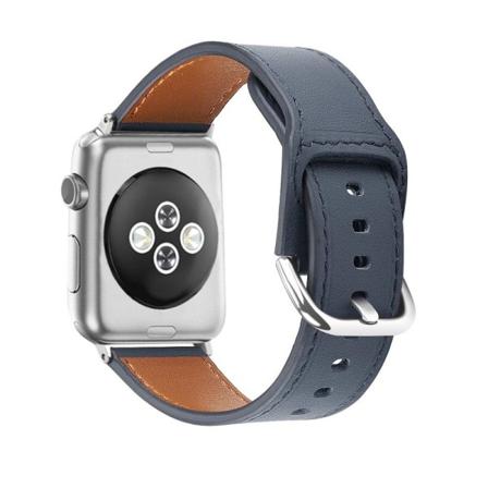 Apple Watch (41mm) Cowhide Aitoa Nahkaa Rannekellon Nauha - Midnight Sininen / Koko: L Blue