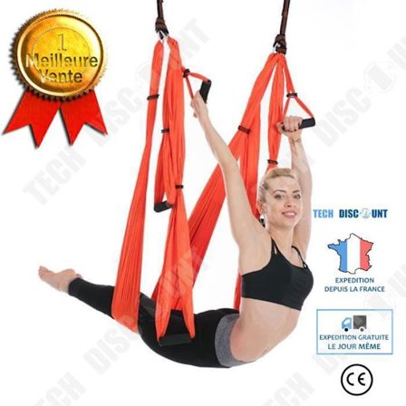 TD Fitness Accessories - Bodybuilding, Anti Gravity Aerial Yoga Hammock Multifunction Set Yoga Belt Flying - Typ 01-Orange