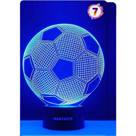3D Fotball Lampe Gaver til Gutter Jenter Rom, Nattlys Leker Nattbordsdekor Gaver til Barn Baby, 7 Farger Endrende Nattlys med Smart Kontr