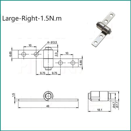 360 graders vridmomentgångjärn Litet metalldämpande gångjärn 16 16