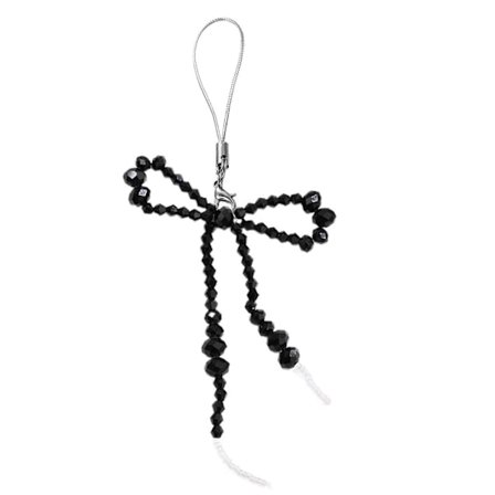 Mote Bowknot Mobiltelefonkjede Krystallsløyfer Anheng Nøkkelring Telefon Snor Mobiltelefon Hengende Tau for Kvinner Veske Sjarm Transparent
