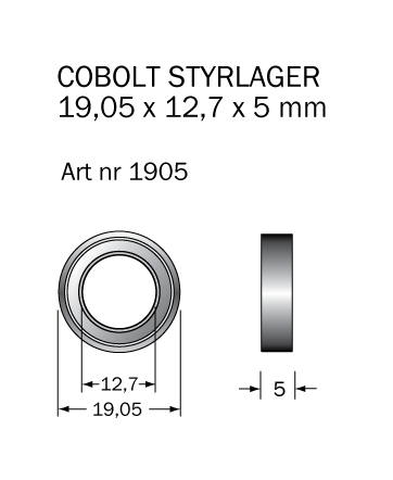 Cobolt 1905 Kulelager 19,05 x 12,7 x 5 mm, Maskintilbehør & forbruk