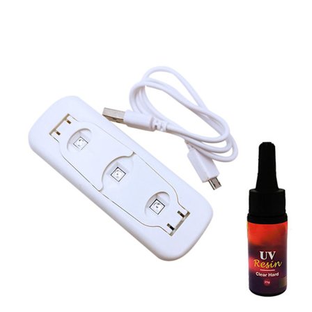 UV Resin og UV Lampe Sæt DIY Hurtighærdende UV Klar Hård Resin til Smykkefremstilling Håndværk Epoxy