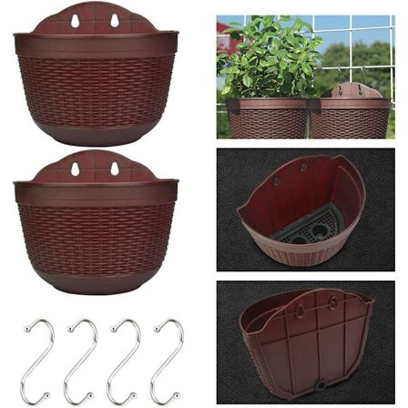 2 st hängande planter väggmonterad hängande korg staket planter