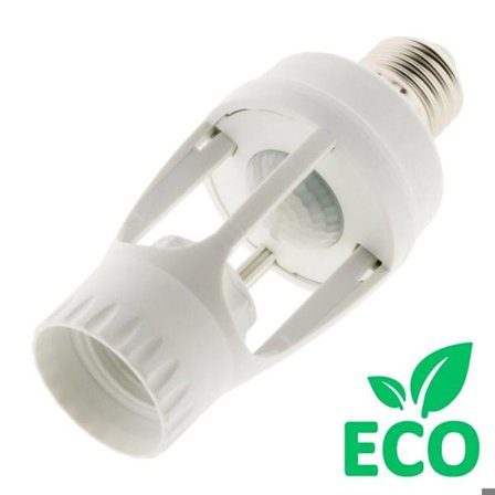 E27 pæresokkel med integreret sensor - Hvid - Elexity