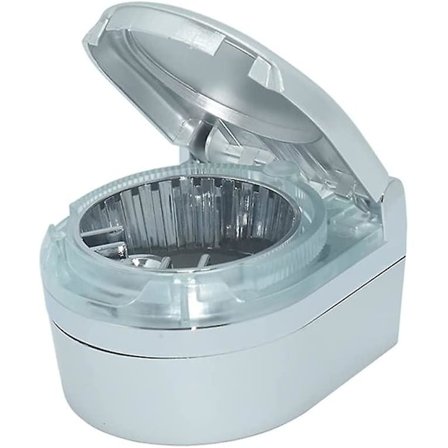 Bærbar askebæger til bil med låg, universal askebæger til bil med blåt LED-lys, lugtfri askebæger til bil