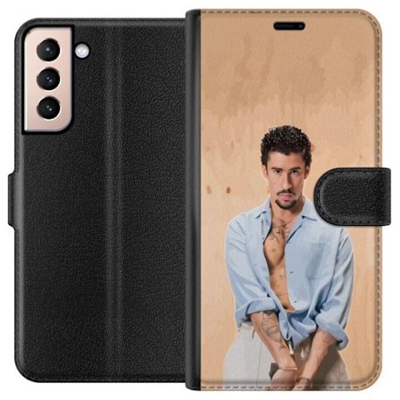 Kompatibel Tegnebogsetui til Samsung Galaxy S21 Bad Bunny Super Bowl-inspireret grafik med NFL-trofæ og San Francisco-bro i sportdesign