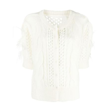 Twinset Short Sleeve Sweater Hvid, Dame