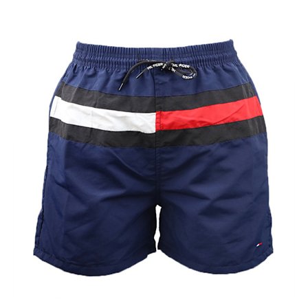 Badbyxor för män, snab torkande badshorts med fickor och meshfoder, sommar fritids fitness shorts