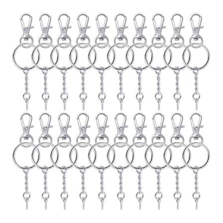 50 stk Metall Svingbare Spenner Lanyard Snap Hook Hummerklo-Spenner Og Nøkkelringer Nøkkelring Med 11mm