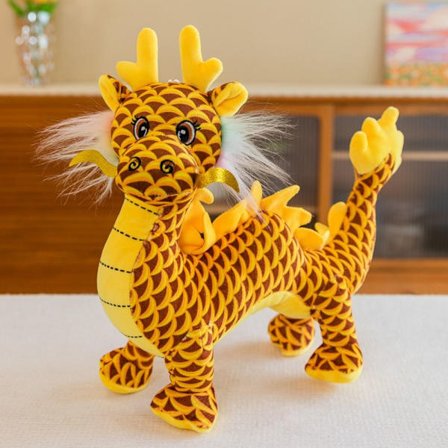 Simuloitu lohikäärmetäytteinen lelu KELTAINEN 28cm 28cm